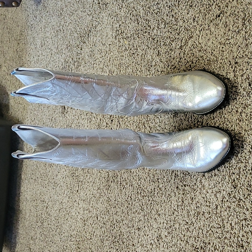 Vintage silver cowboy boots